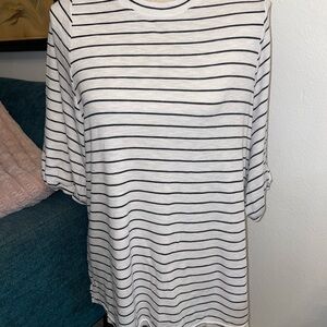 Women’s Time and Tru Large Maternity (12-14) 3/4 Sleeve Striped Shirt